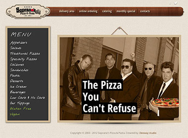 Sopranos pizza and pasta